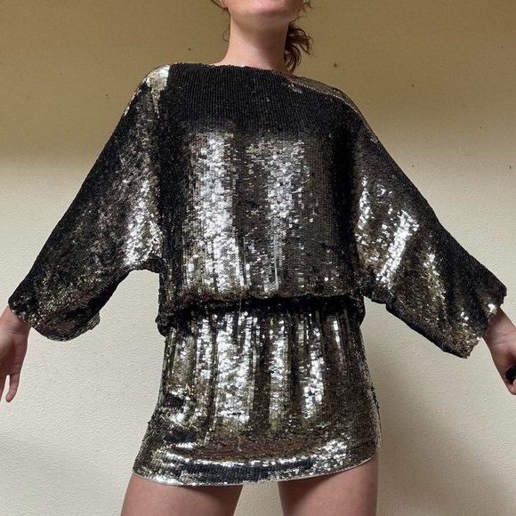 Haute Hippie Silver Sequin mini dress - Picture 3 of 11